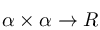 %5Calpha%20%5Ctimes%20%5Calpha%20%20%5Crightarrow%20R